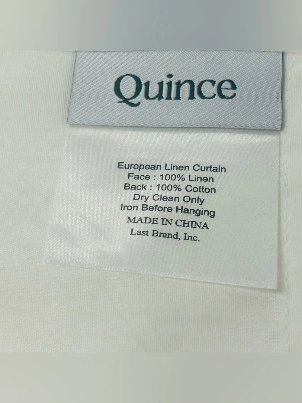 NWT QUINCE Set Of 2 48x96 European Linen Curtains Light Filtering White 8730